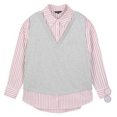 Lap 女款針織背心拼色襯衫 AR1WB264