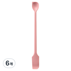 스택잇 실리콘 다용도 스푼 잼 버터 요거트 나이프, 핑크, 6개