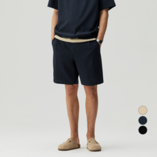 MIND BRIDGE 男士涼感透氣All Day Cool寬鬆版型單褶類亞麻短褲 MZHP3134