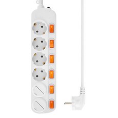 홈플래닛 개별스위치 멀티탭 6구 + 안전커버, 화이트, 1개, 3m