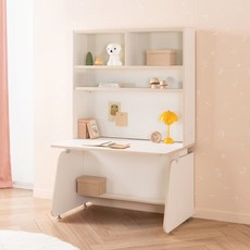 리바트 코이 일반책상 + 5단 높은 선반형 상부장 세트 1200 방문설치, 화이트