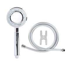 HOMEDAUM 三段式調節蓮蓬頭+PVC淋浴軟管1.5m組, 1組, 混色