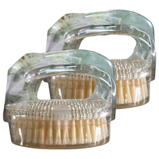 KEYTOSS 詰朵斯 織體按摩去角質握式沐浴刷 橢, AC壓克力柄+尼龍刷毛, 耐溫-20°C至+70°C, 尺寸:10x7.5x7公分, SK9727, 2支, 1入