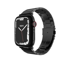SwitchEasy 魚骨牌 MAESTRO 不鏽鋼鏈錶帶 黑色 適用於Apple Watch 42/44/45/46/49mm, 44/45/46/49適用, 1條