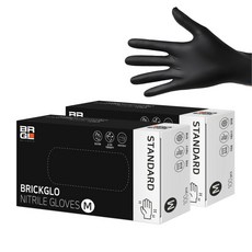 브릭글로 스탠다드 니트릴 장갑, 블랙, M, 2개