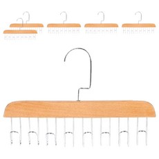 百貨King 多功能掛勾衣架, 28 x 18cm, 荷木+不鏽鋼, 顏色隨機, 6個