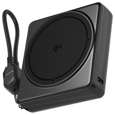 어반어스 QI2 호환 15W 고속 맥세이프 미니 스퀘어 LCD 보조배터리 10000mAh C타입, 블랙, UB-DAPD15WM10