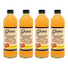 Goulter's 紐西蘭有機蘋果醋 未經稀釋與過濾 保留醋母, 350ml, 4瓶