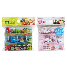 Mimi&O 午餐盒裝飾 Decopic 恐龍 6 件 + 兔子鎬 8 件套組, 1組