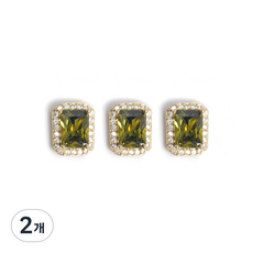 Loveish 美甲珠寶 鋯石飾品 茉莉 3入, 卡其色, 2個