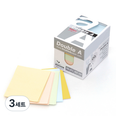 Double A 迷你彩色便條紙, 混合顏色, 3套, 600張