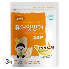 퓨어잇 핑거 길쭉한 스틱, 바나나, 30g, 3개