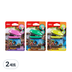 deLi 得力 迷你釘書機裝訂3件組, 粉紅色, 綠色, 綠黃色, 2套