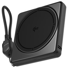 어반어스 QI2 15W 미니 스퀘어 LCD 맥세이프 고속 보조배터리 5000mAh C타입, 블랙, UB-DAPD15WM05