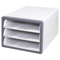 kapamax 開放式文件盒, 深灰色, 3層