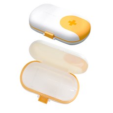 Monopoly 便攜式隔層滑蓋迷你藥盒 白色, 2個