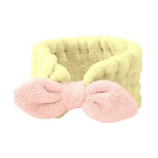 CB JAPAN carari more 馬卡龍撞色系列 吸水髮帶, 黃色, 1個