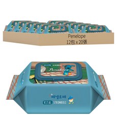 Penelope Vital Plus Stromboli 嬰兒用濕紙巾 掀蓋式, 20張, 12包