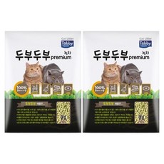 테비토퍼 응고형 두부두부 프리미엄 고양이 모래, 7L, 2개, 녹차