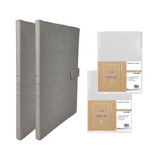 Heemang Office Point Indy Gatti Creebook 文件磁鐵 A4 HG1317 2p + 厚 L 夾雙文件 A4 035 Es2197 10p, 灰色的, 1套