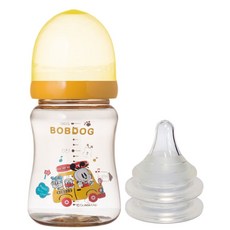 LITTLE BOBDOG PESU奶嘴奶瓶+奶嘴 自動階段(3~24個月), 黃色, 200ml, 1入