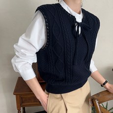 CHICFOX 女款麻花編織背心