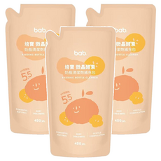 bab 培寶 微晶酵素奶瓶清潔劑補充包 450ml, 3包