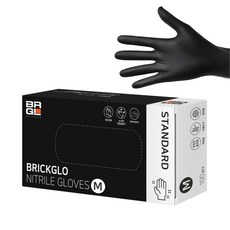 브릭글로 스탠다드 니트릴 장갑 100p, 블랙, 중(M), 1개