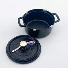 staub IH電磁爐適用Gogotte圓雙耳鍋, 黑色, 18cm, 1個