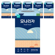 mona LISa. 天然紙漿美容面紙 2層, 300張, 6個