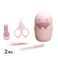 海豹造型指甲修剪組, 粉色, 2組