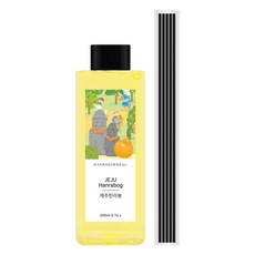향기마을 디퓨저 리필오일 + 섬유 스틱 5p 세트, 제주한라봉, 200ml, 1개