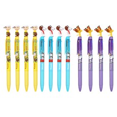 韓國 hM PLUS 花生漫畫 史努比 吉祥物 3色原子筆 3入組 C款 0.5mm, 飛行史努比, 手套查理, 糊塗塌客, 4套