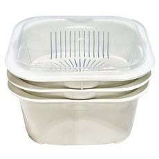 SHIMOYAMA日本 多功能保鮮瀝水籃, 白色, 3個