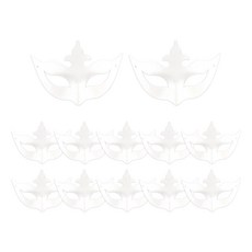 Uniart 紙面具 女王半臉面具, 12個, 單一顏色(面具), 隨機出貨(橡皮筋)