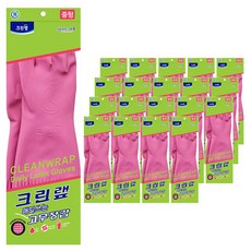 크린랩 매일쓰는 고무장갑, 핑크, 중(M), 20개