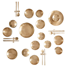 Notdam Bangjja 宴會Sullin碗4件組 34入, 空氣 4p + 碗 4p + 蓋子 4p + 花球特大號 + 自助餐盤中號 + 圓碗小號 + 中號 2p + 大號 + 勺子 4p + 筷子 4 件 + 餐具架 4p, 單色