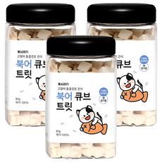 뽀시래기 고양이 큐브 트릿 동결건조간식, 북어, 85g, 3개