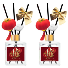 QiMart 箔金招財香氛珪藻擴香瓶, 絲絨玫瑰, 200ml, 2件