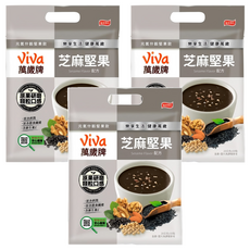 ViVa 萬歲牌 元氣什穀堅果飲 芝麻堅果, 高鈣黑芝麻, 核桃小麥胚芽複方, 天然食補 骨骼健康, 28g, 10包, 3袋