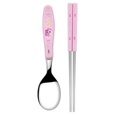LE BARN 公主奇妙萌可基本款餐具組, 愛心萌可, 1套, 湯匙 + 筷子