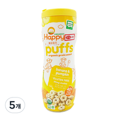 해피퍼프 유기농 곡물스낵 60g, 바나나 호박, 5개