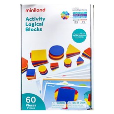 Miniland 形狀活動邏輯積木 3歲以上適用, 60片, 1盒