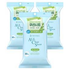 센카 올 클리어 프레시 클렌징 시트, 30개입, 3개