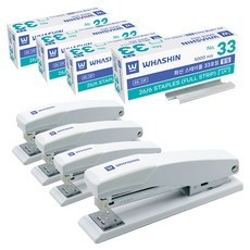 WHASHIN 130 訂書機 + 33號長針, 白色(訂書機), 4套