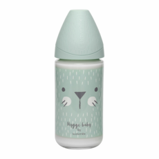 Suavinex 蘇維妮 Hygge 安心玻璃奶瓶 玻璃材質 嬰兒奶瓶, Whisker Mint, 240ml, 1個