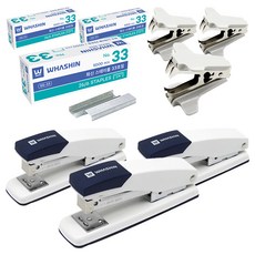 WHASHIN 133K 釘書機 + 33號釘書針 5000p + 除針器套組, 3套, 隨機出貨