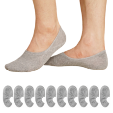 Sockpiens 男性用 絕對不脫落 前腳趾加強 隱形襪 10雙
