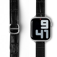 Noart Debuckle 超薄皮革智能錶帶, 黑色