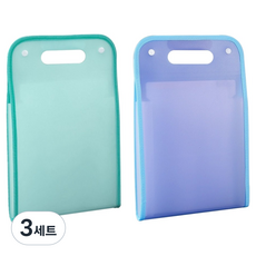 투데이리빙 13칸 A4 아코디언 파일 수납 케이스 2종 세트 CD_OOS_AL064L, 그린, 블루, 3세트